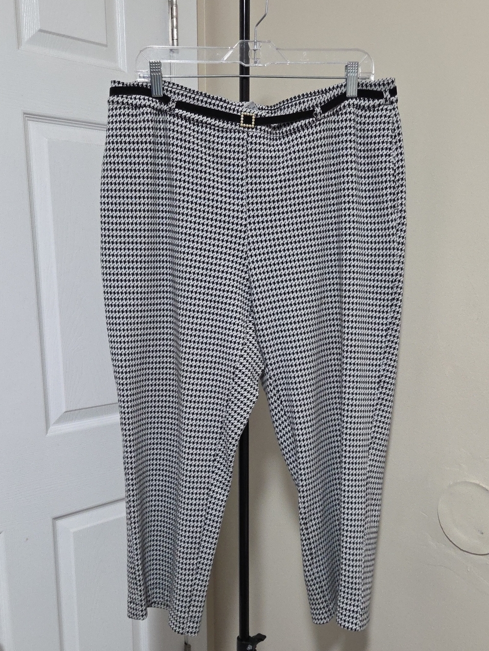 Alia Black and White Houndstooth Dress Pants
